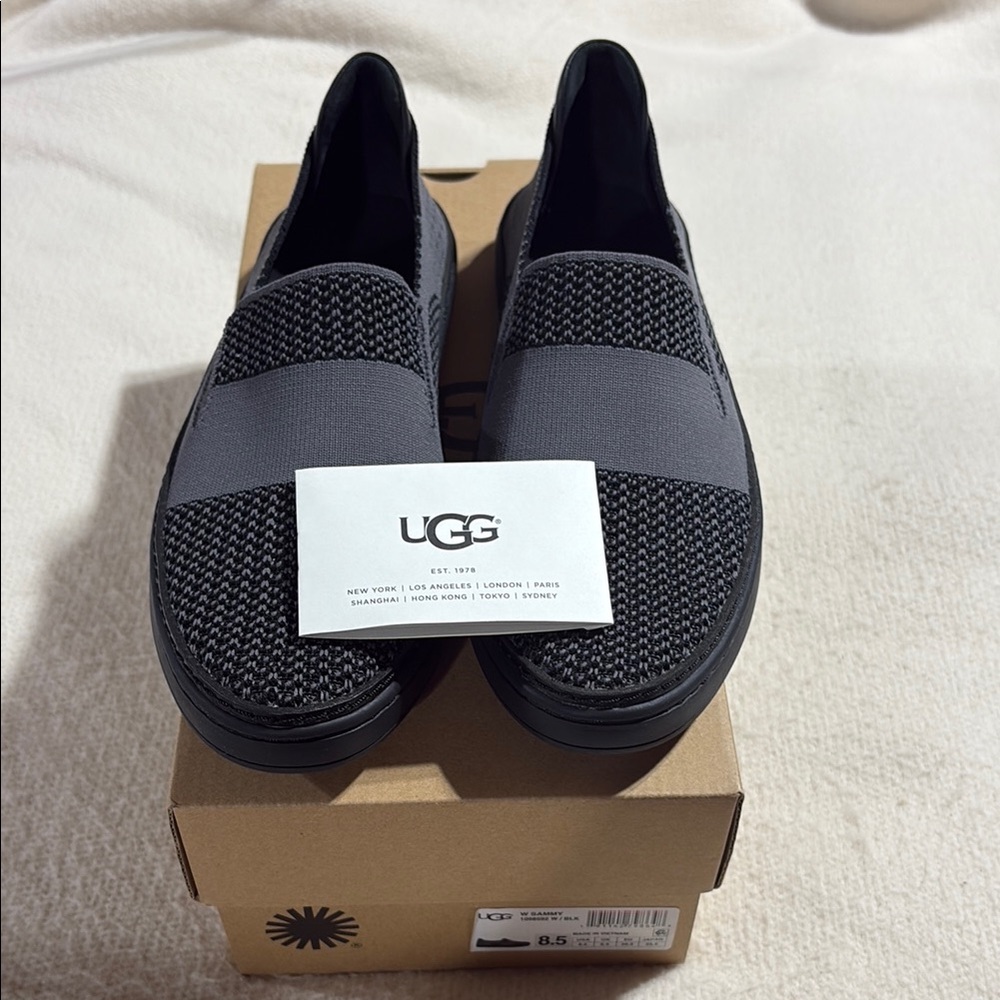 UGG Black and Gray Women's Slip-On Loafers